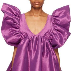 Kiki Vargas Silk Taffeta - Purple Adri Minidress